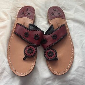 Jack Rogers 9M. Garnet and black. Never worn.